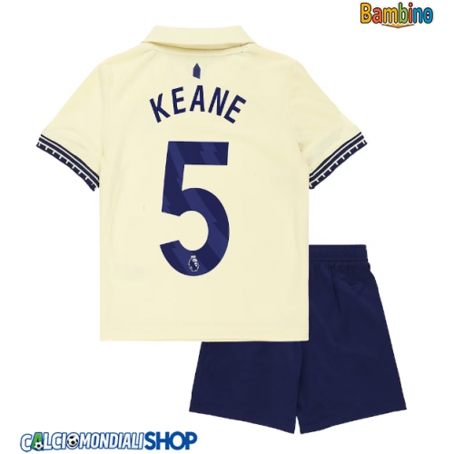Maglie da calcio Everton Michael Keane #5 Seconda Maglia Bambino 2025-26 Manica Corta + Pantaloni corti)